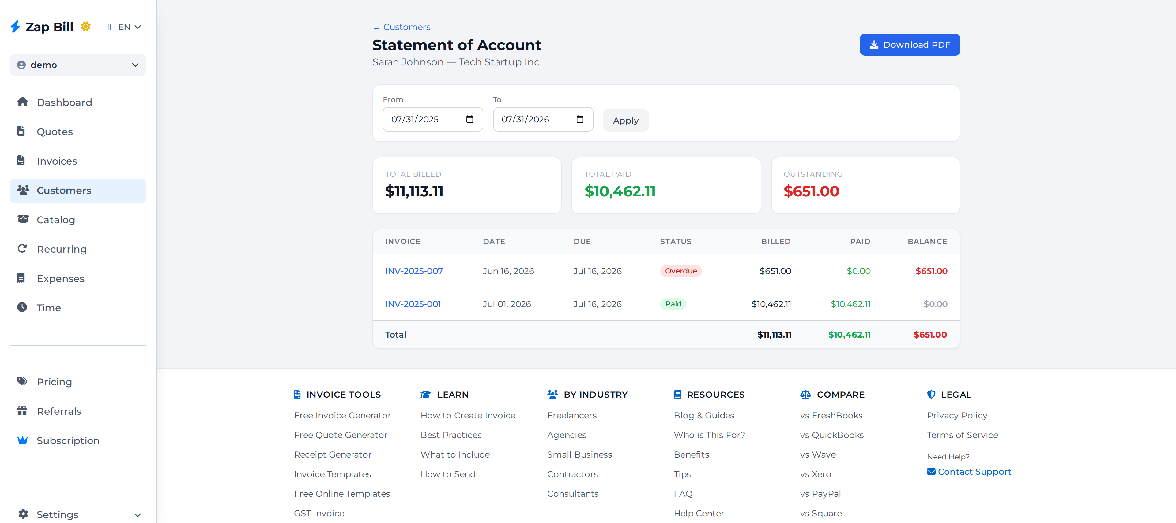 How to Generate a Statement of Account